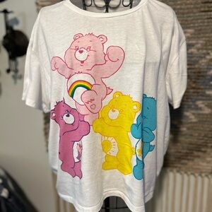 Care Bears T-Shirt - White with Pink, Yellow, and Blue Bears